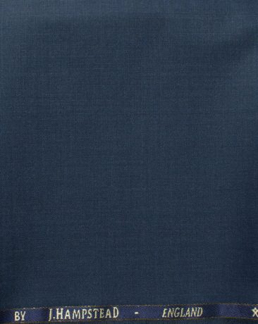 J.Hampstead Men's 60% Wool Self Design Super 140's1.30 Meter Unstitched Trouser Fabric (Dark Blue)