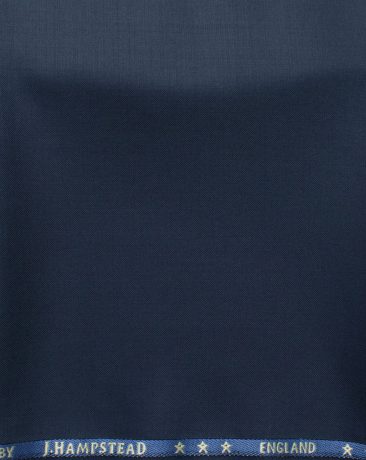 J.Hampstead Men's 60% Wool Solids Super 140's1.30 Meter Unstitched Trouser Fabric (Dark Blue)