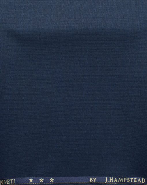 J.Hampstead Men's 60% Wool Self Design Super 130's1.30 Meter Unstitched Trouser Fabric (Dark Blue)