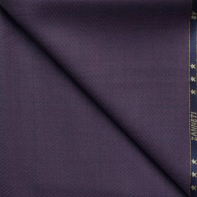 J.Hampstead Men's 60% Wool Checks Super 130's1.30 Meter Unstitched Trouser Fabric (Dark Purple)