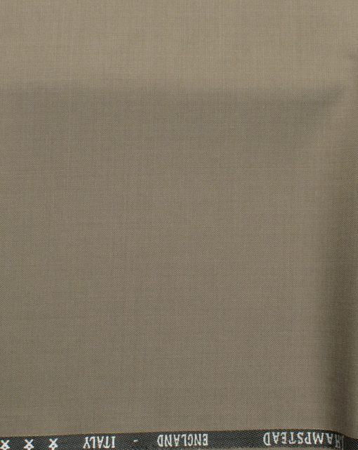J.Hampstead Men's 60% Wool Solids Super 140's1.30 Meter Unstitched Trouser Fabric (Light Brown)