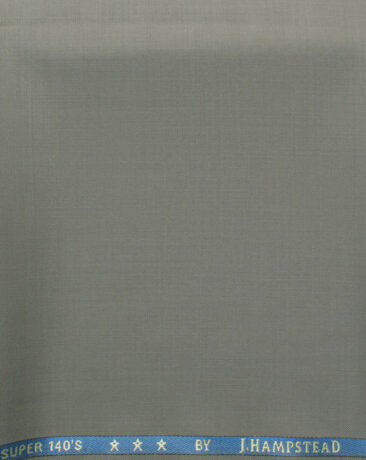 J.Hampstead Men's 60% Wool Solids Super 140's1.30 Meter Unstitched Trouser Fabric (Greyish Brown)