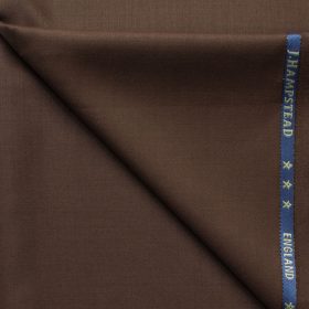 J.Hampstead Men's 60% Wool Solids Super 140's1.30 Meter Unstitched Trouser Fabric (Dark Copper Brown)