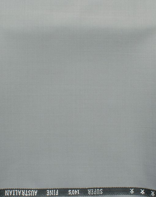 J.Hampstead Men's 60% Wool Solids Super 140's1.30 Meter Unstitched Trouser Fabric (Light Grey)