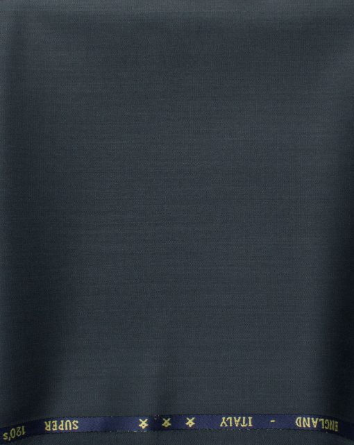 J.Hampstead Men's 60% Wool Solids Super 120's1.30 Meter Unstitched Trouser Fabric (Dark Grey)