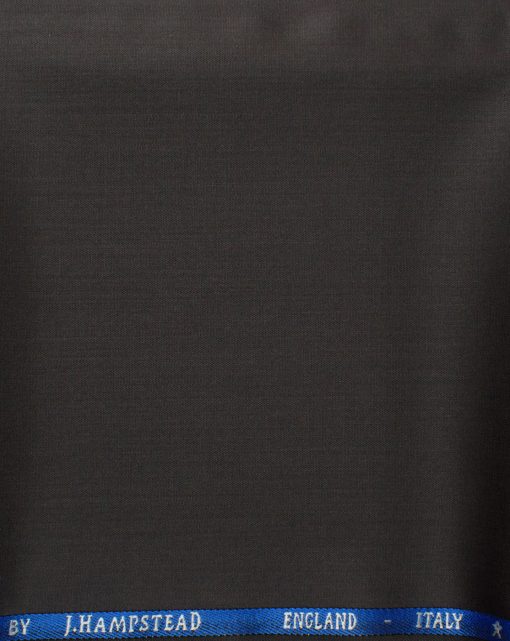 J.Hampstead Men's 60% Wool Solids Super 120's1.30 Meter Unstitched Trouser Fabric (Dark Chocolate Brown)
