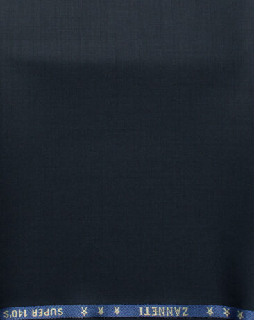 J.Hampstead Men's 60% Wool Solids Super 140's1.30 Meter Unstitched Trouser Fabric (Dark Navy Blue)