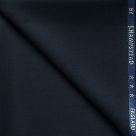 J.Hampstead Men's 60% Wool Solids Super 140's1.30 Meter Unstitched Trouser Fabric (Dark Navy Blue)
