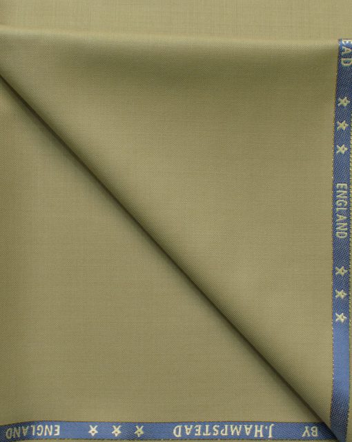 J.Hampstead Men's 60% Wool Solids Super 140's1.30 Meter Unstitched Trouser Fabric (Sand Beige)