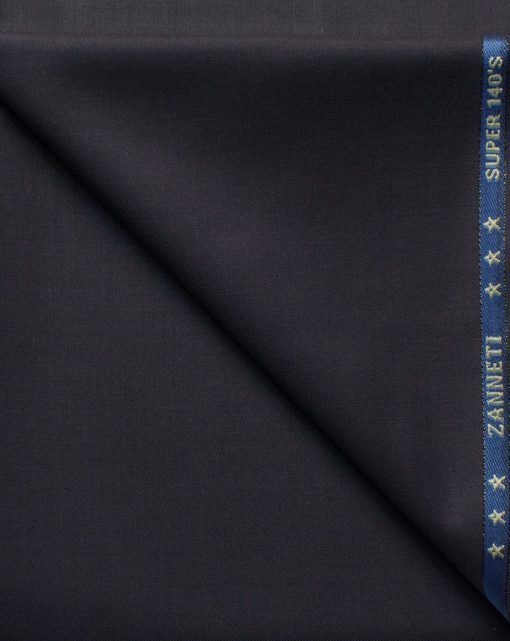 J.Hampstead Men's 60% Wool Solids Super 140's1.30 Meter Unstitched Trouser Fabric (Dark Purple)