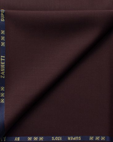J.Hampstead Men's 60% Wool Solids Super 130's1.30 Meter Unstitched Trouser Fabric (Dark Wine)