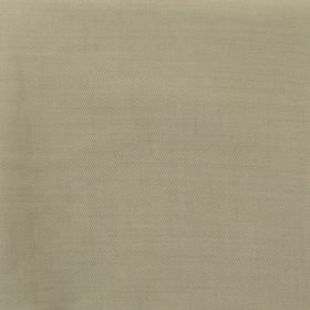 J.Hampstead Men's 60% Wool Self Design Super 130's1.30 Meter Unstitched Trouser Fabric (Oat Beige)