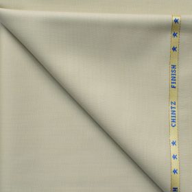 J.Hampstead Men's 60% Wool Self Design Super 130's1.30 Meter Unstitched Trouser Fabric (Cream)