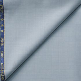 J.Hampstead Men's 60% Wool Self Design Super 140's1.30 Meter Unstitched Trouser Fabric (Sky Blue)