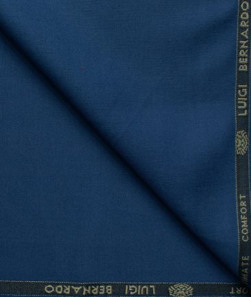 Luigi Bernardo Men's High Twisted Terry Rayon Solids 3.75 Meter Unstitched Suiting Fabric (Aegean Blue)