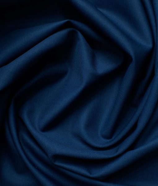 Luigi Bernardo Men's High Twisted Terry Rayon Solids 3.75 Meter Unstitched Suiting Fabric (Blue)