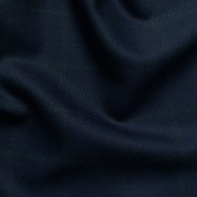 Luigi Bernardo Men's High Twisted Terry Rayon Checks 3.75 Meter Unstitched Suiting Fabric (Dark Royal Blue)