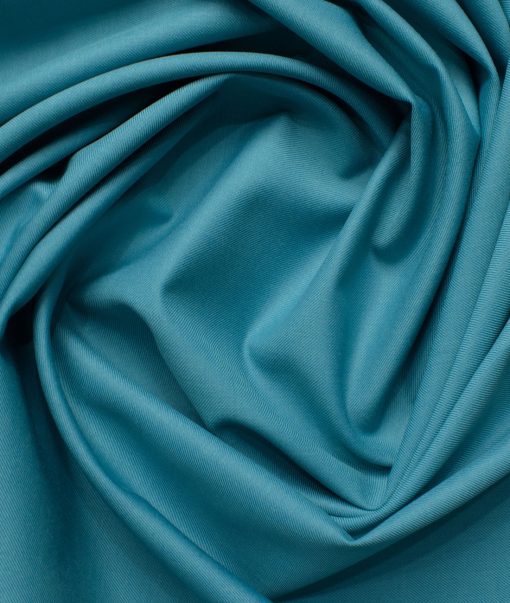 Luigi Bernardo Men's High Twisted Terry Rayon Solids 3.75 Meter Unstitched Suiting Fabric (Teal Blue)