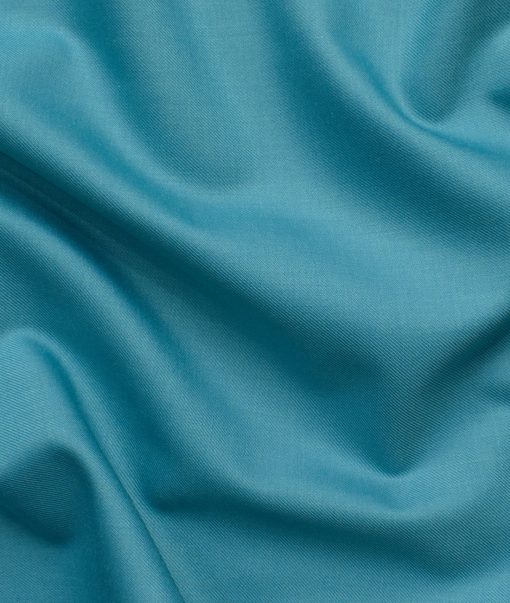 Luigi Bernardo Men's High Twisted Terry Rayon Solids 3.75 Meter Unstitched Suiting Fabric (Teal Blue)
