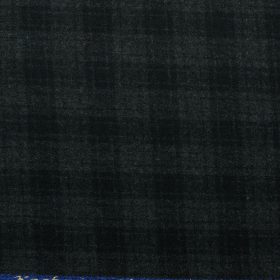Modella Men's Acrylic Checks 2.25 Meter Unstitched Faux Tweed Jacketing & Blazer Fabric (Black & Grey)