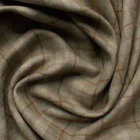 Modella Men's Acrylic Checks 2.25 Meter Unstitched Faux Tweed Jacketing & Blazer Fabric (Light Brown)