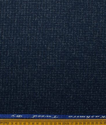Modella Men's Acrylic Self Design 2.25 Meter Unstitched Faux Tweed Jacketing & Blazer Fabric (Dark Royal Blue)
