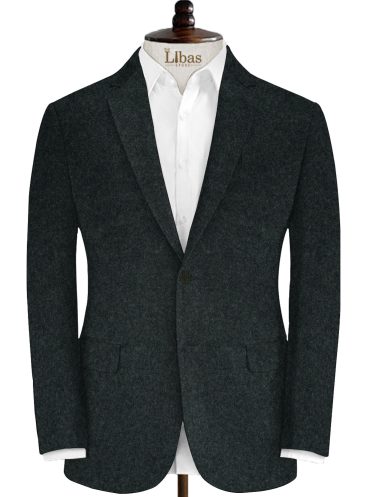 Modella Men's Acrylic Solids 2.25 Meter Unstitched Faux Tweed Jacketing & Blazer Fabric (Dark Worsted Grey)