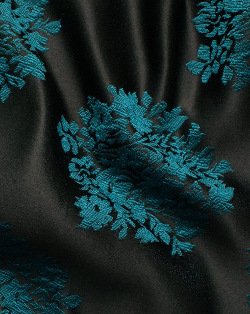 Mark & Peanni Men's Terry Rayon Self Design 2.25 Meter Unstitched Ethnic Fabric (Black & Sea Green)