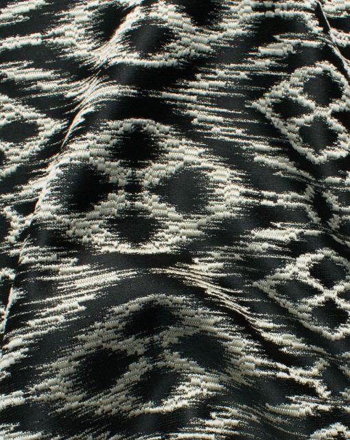 Mark & Peanni Men's Terry Rayon Self Design 2.25 Meter Unstitched Ethnic Fabric (Black & Beige)