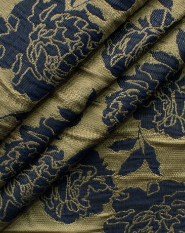 Nemesis Men's Terry Rayon Self Design 2.25 Meter Unstitched Ethnic Fabric (Gold & Royal Blue)