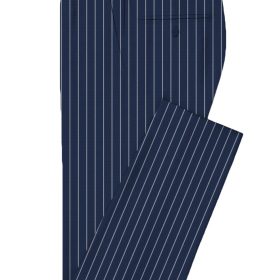 Panero Men's Super 100's 20% Wool Striped 3.75 Meter Unstitched Suiting Fabric (Dark Royal Blue)