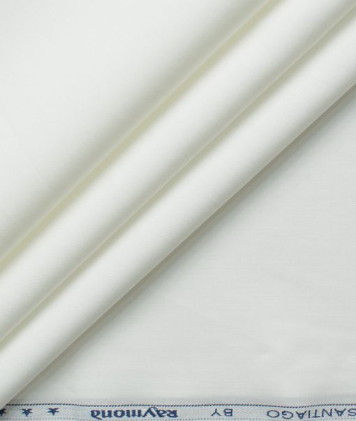 Raymond Men's Pima Cotton Solids 2.25 Meter Unstitched Shirting Fabric (White)