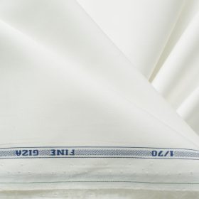 Raymond Men's 70's Pima Cotton Solids 2.25 Meter Unstitched Shirting Fabric (White)