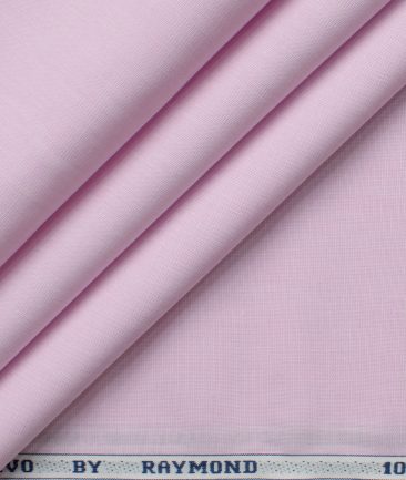 Raymond Men's Premium Cotton Solids 2.25 Meter Unstitched Shirting Fabric (Blush Pink)