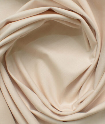 Raymond Men's Premium Cotton Solids 2.25 Meter Unstitched Shirting Fabric (Egg Nog Beige)