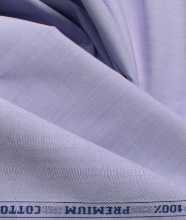Raymond Men's Premium Cotton Solids 2.25 Meter Unstitched Shirting Fabric (Heather Purple)