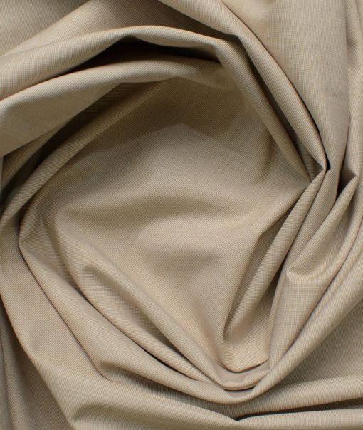 Raymond Men's Premium Cotton Solids 2.25 Meter Unstitched Shirting Fabric (Oat Beige)