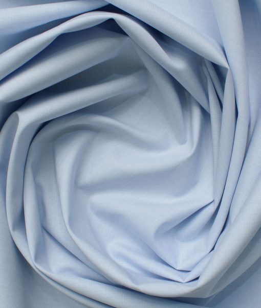 Raymond Men's Premium Cotton Solids 2.25 Meter Unstitched Shirting Fabric (Sky Blue)