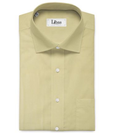 Raymond Men's Premium Cotton Solids 2.25 Meter Unstitched Shirting Fabric (Yellow)