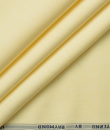 Raymond Men's Premium Cotton Solids 2.25 Meter Unstitched Shirting Fabric (Yellow)