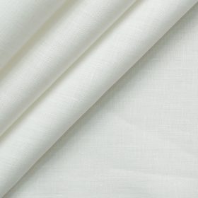 Raymond Men's 80 LEA Pure Linen Solids 3.50 Meter Unstitched Shirting Fabric (White)