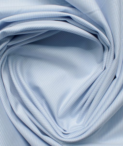 Soktas Men's Giza Cotton Stuctured 2.25 Meter Unstitched Shirting Fabric (Sky Blue)