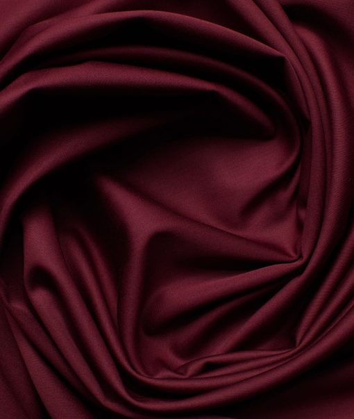 Soktas Men's Luxury Cotton Solids 2.25 Meter Unstitched Shirting Fabric (Maroon Red)