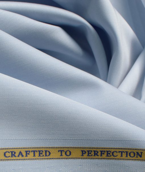 Soktas Men's Giza Cotton Solids 2.25 Meter Unstitched Shirting Fabric (Sky Blue)