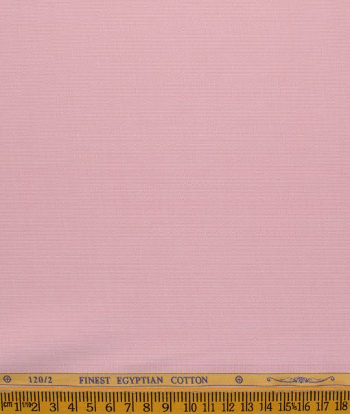 Soktas Men's 120/2 Giza Cotton Stuctured 2.25 Meter Unstitched Shirting Fabric (Crepe Pink)