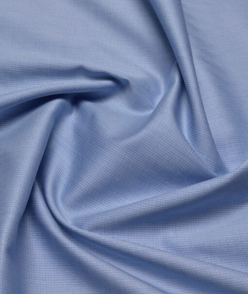 Soktas Men's 120/2 Giza Cotton Structured  Unstitched Shirting Fabric (Sky Blue) - Image 2