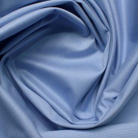 Soktas Men's 120/2 Giza Cotton Stuctured 2.25 Meter Unstitched Shirting Fabric (Sky Blue)