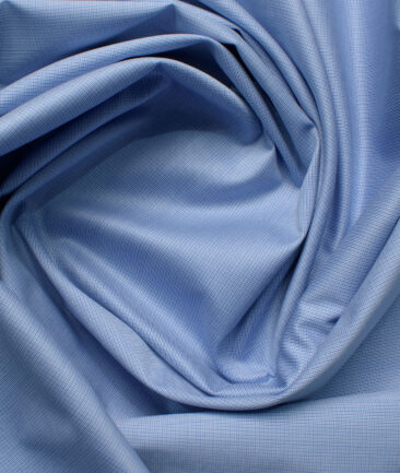 Soktas Men's 120/2 Giza Cotton Stuctured 2.25 Meter Unstitched Shirting Fabric (Sky Blue)