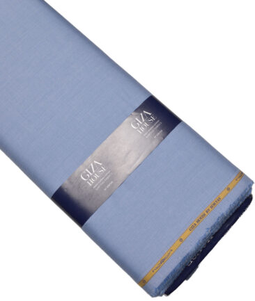 Soktas Men's 120/2 Giza Cotton Structured  Unstitched Shirting Fabric (Sky Blue) - Image 4