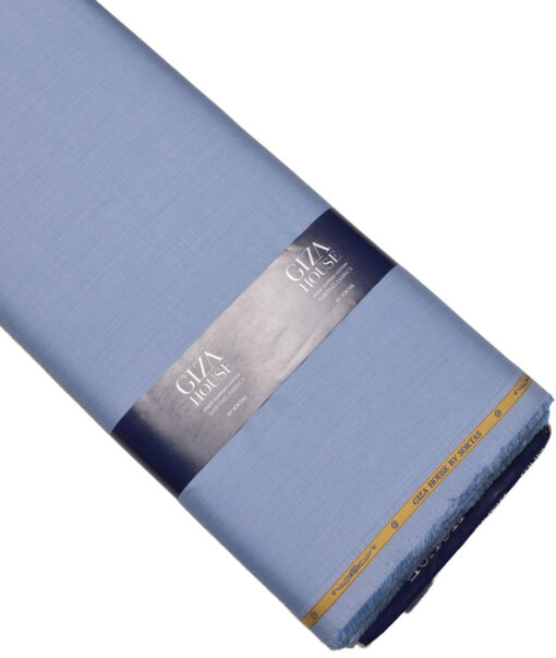 Soktas Men's 120/2 Giza Cotton Structured  Unstitched Shirting Fabric (Sky Blue) - Image 4